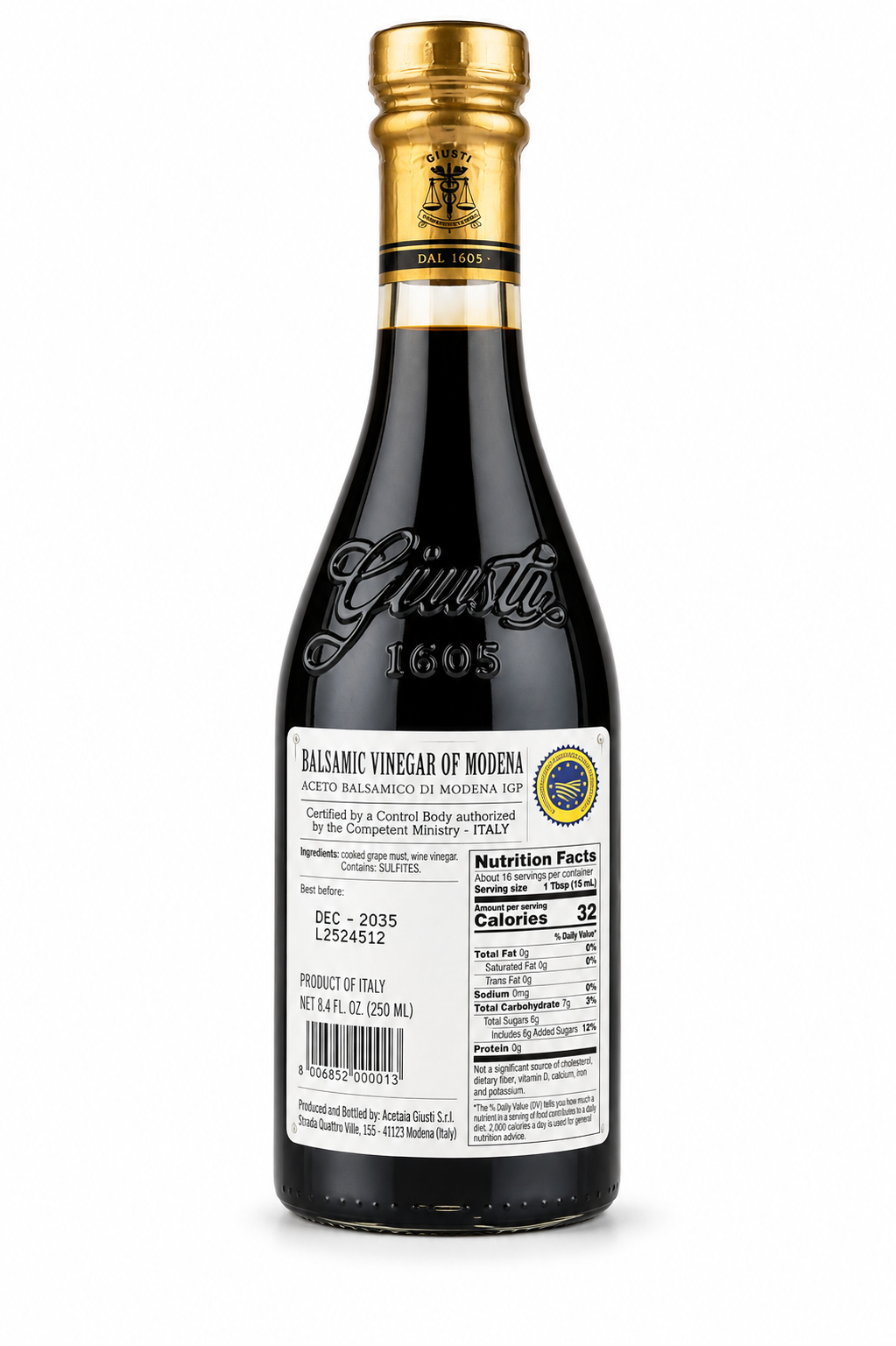 Giuseppe Giusti Gran Deposito Balsamic Vinegar of Modena IGP – 250mL