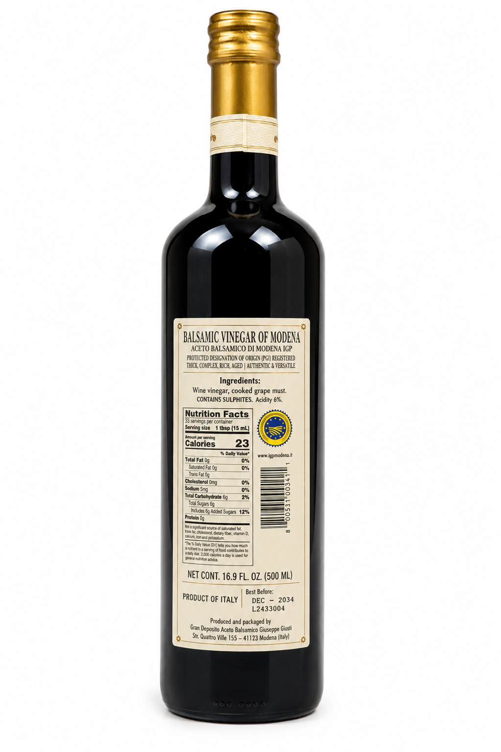 Giuseppe Giusti Balsamic Vinegar of Modena IGP – 500mL