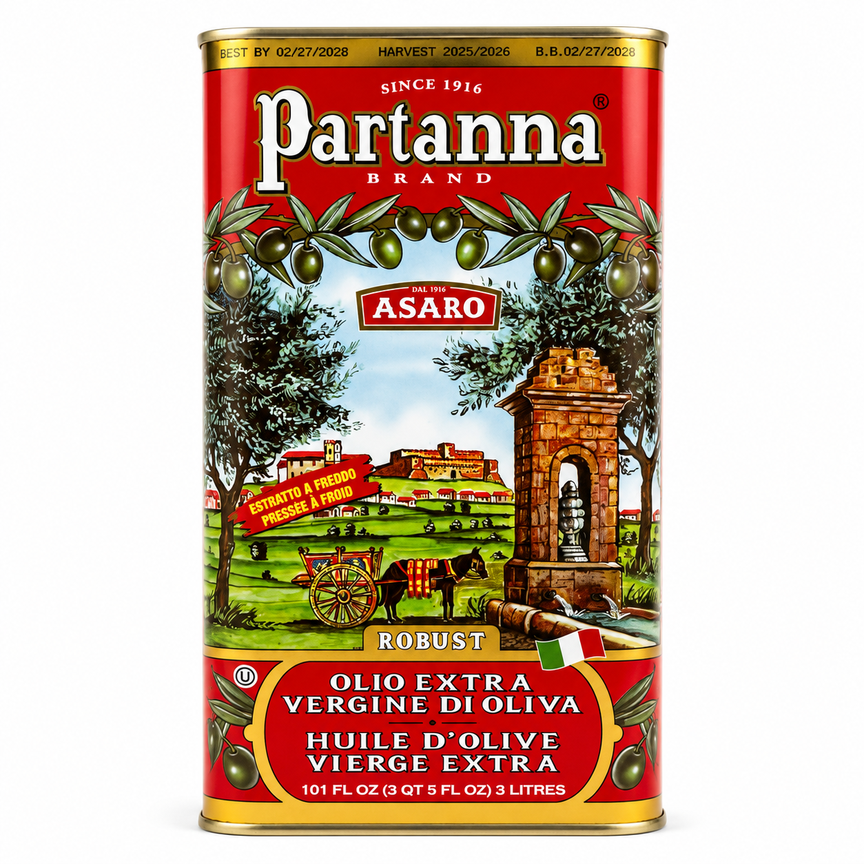Partanna Extra Virgin Olive Oil "Robust" 3L