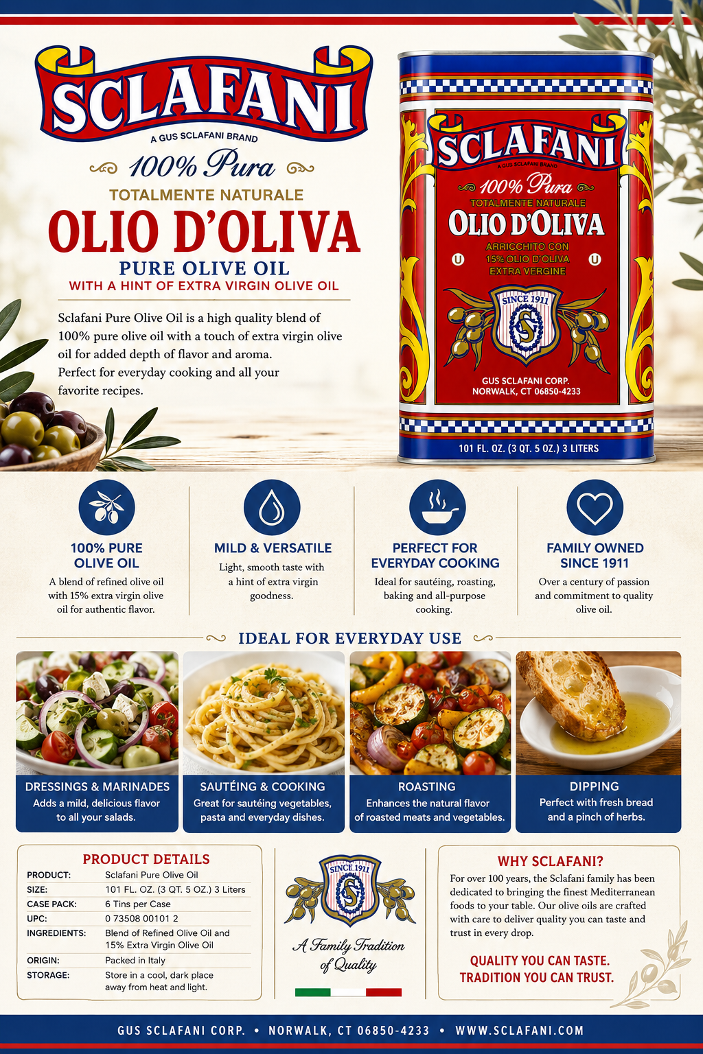 Sclafani Pure Olive Oil 3L