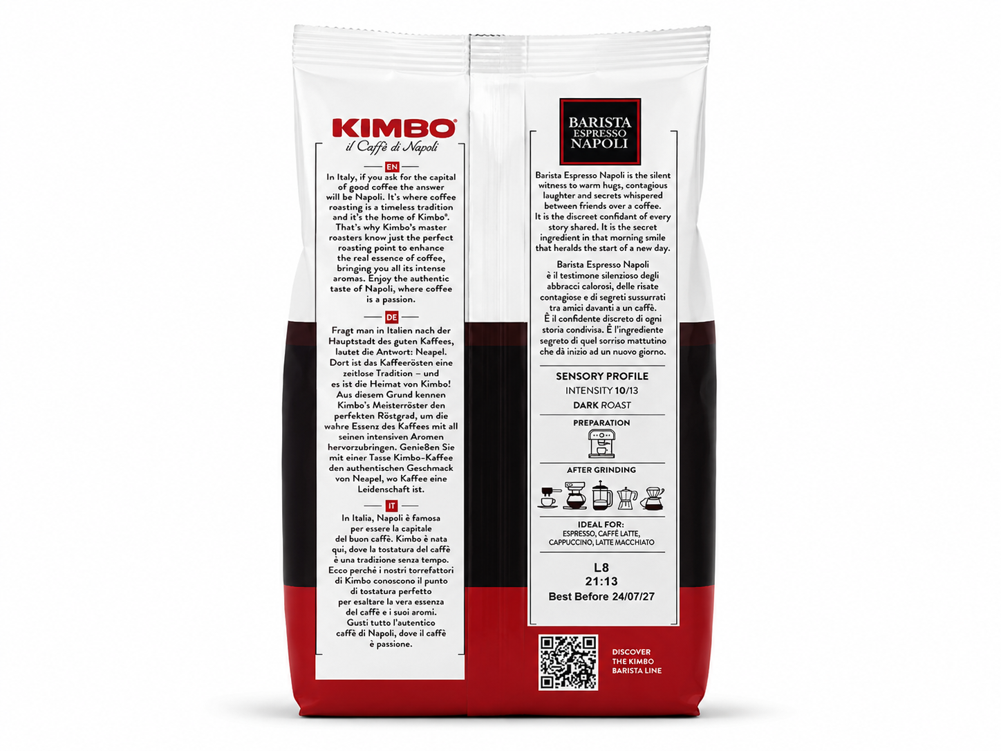 Kimbo “Barista” Espresso Napoli Coffee Beans 12oz
