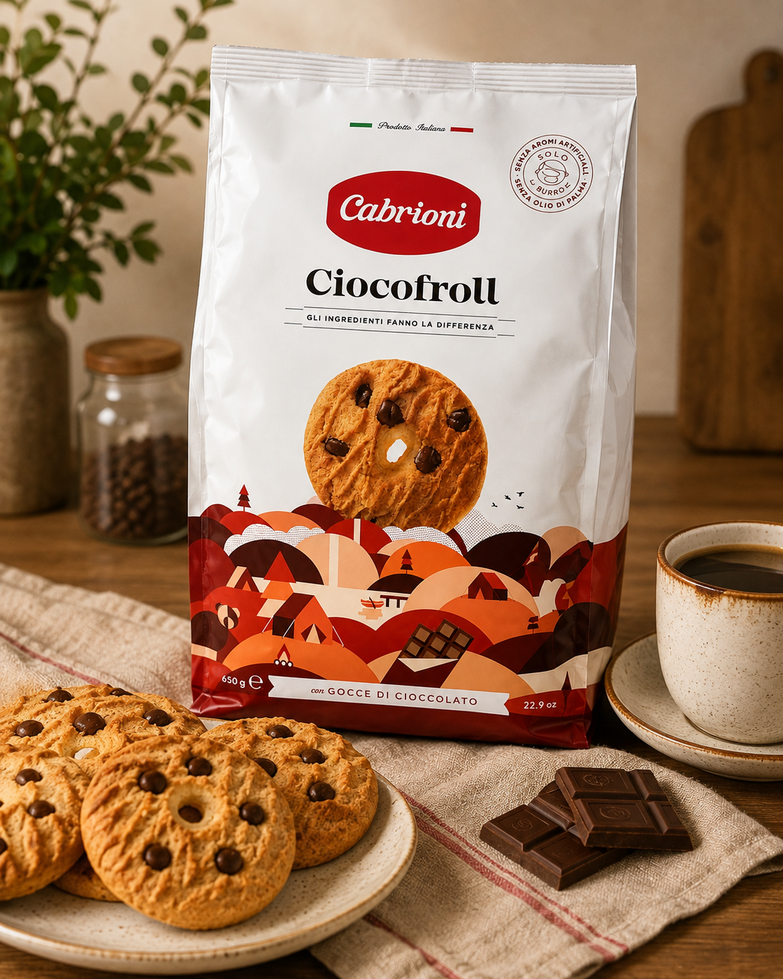 Cabrioni Ciocofroll Chocolate Chip Cookies – 22.9 oz (650 g)
