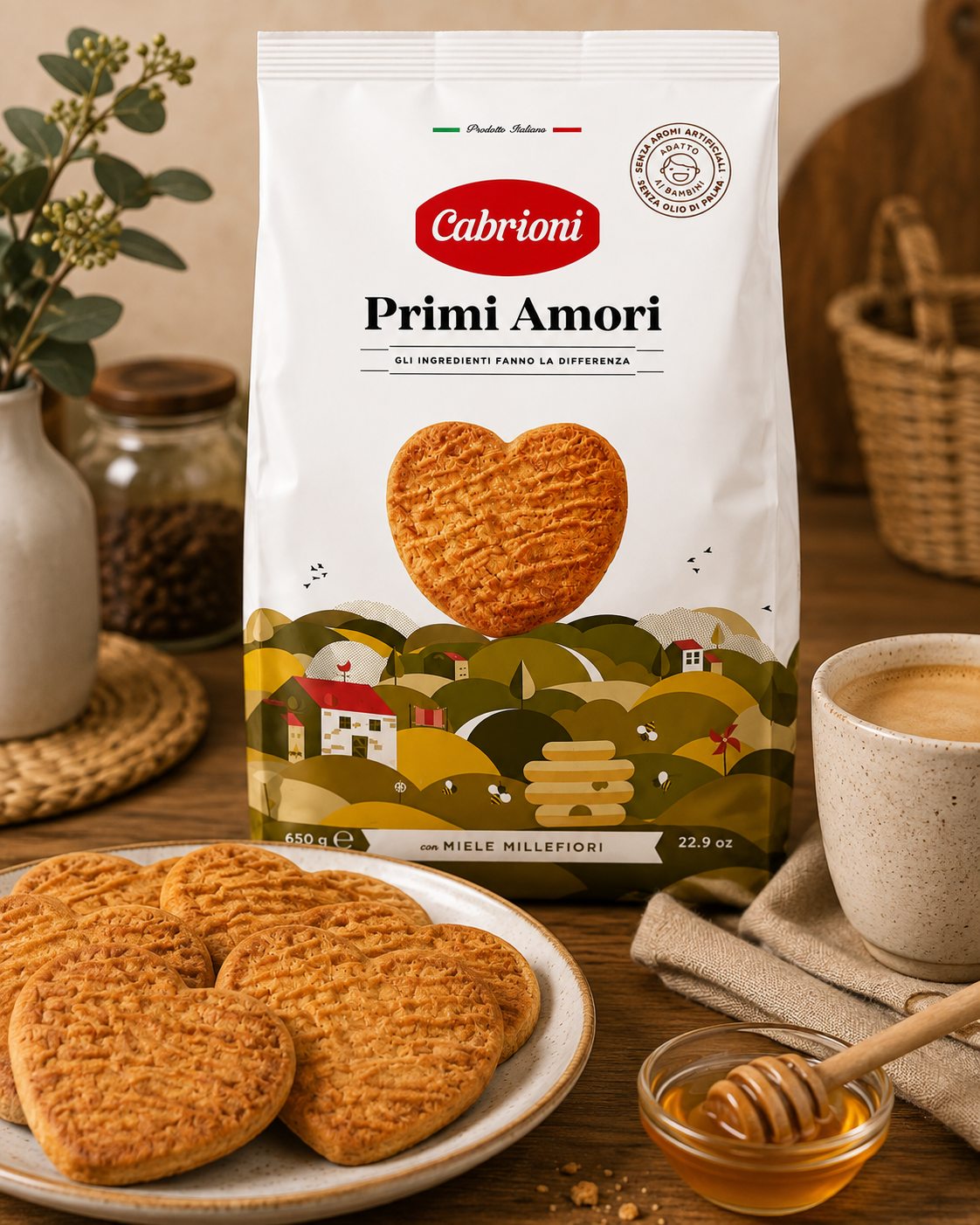 Cabrioni Primi Amori Honey Cookies – 22.9 oz (650 g)