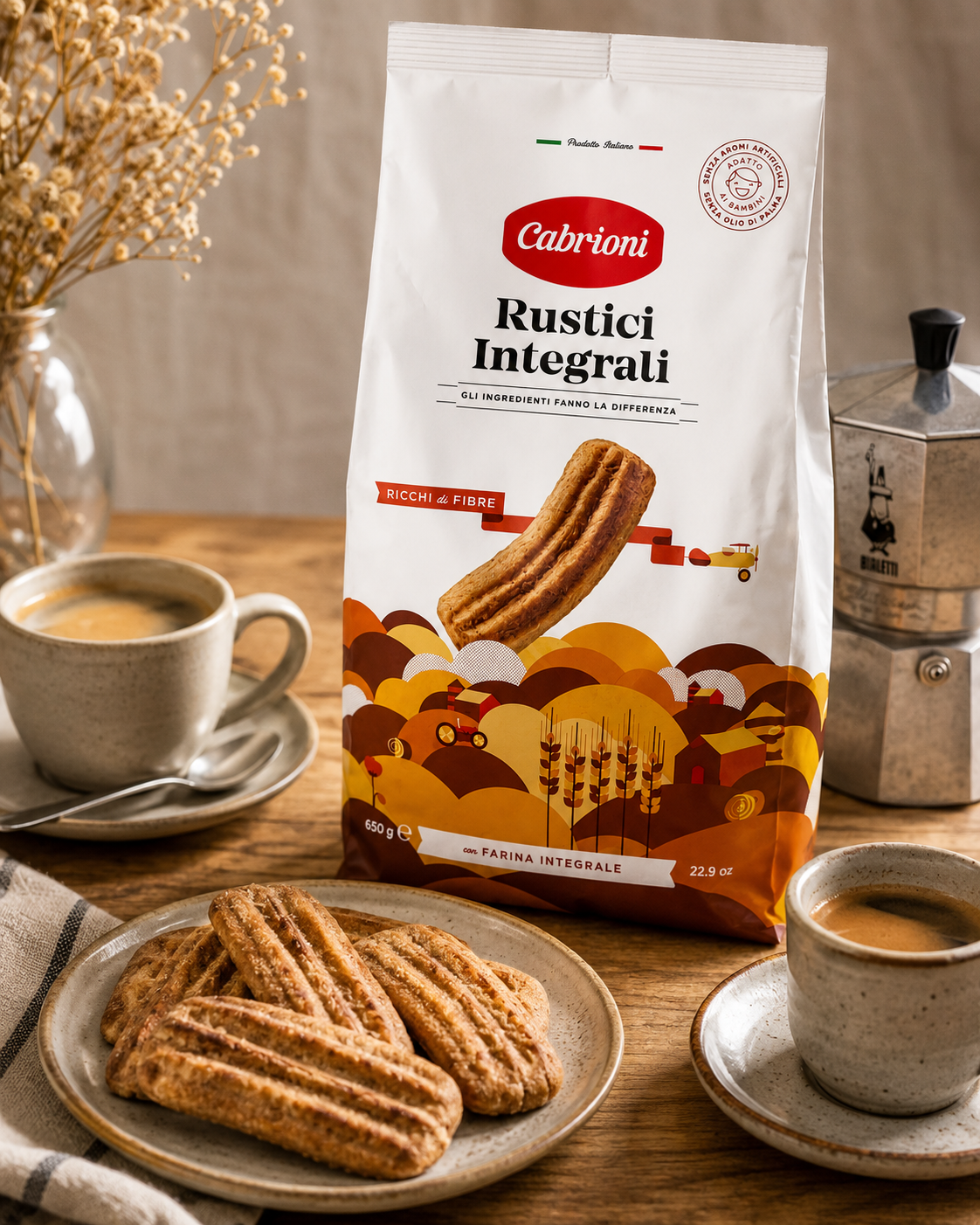 Cabrioni Rustici Integrali Whole Wheat Cookies – 22.9 oz (650 g)