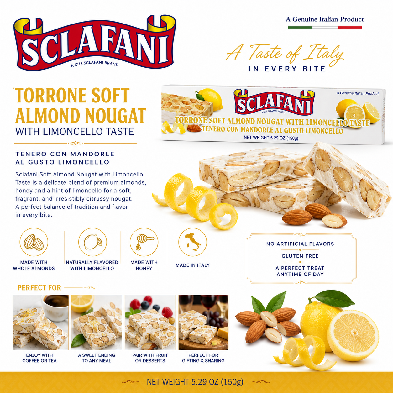Sclafani Torrone “Limoncello” 5.29oz