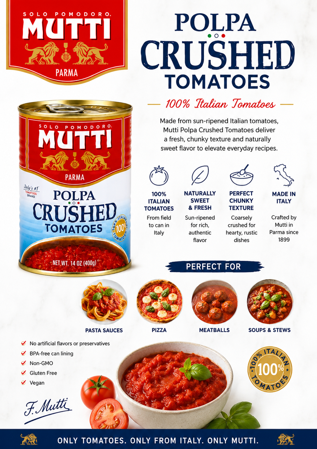 Mutti Polpa Crushed Tomatoes – 14 oz (400g)