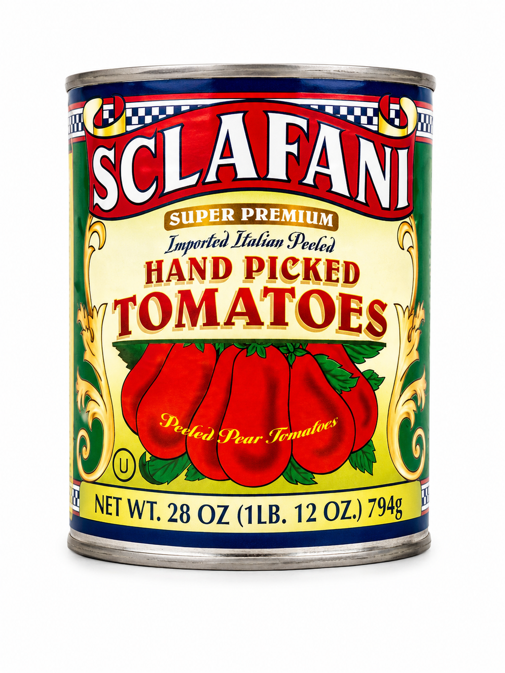 Sclafani Premium Hand Picked Italian Peeled Tomatoes – 28 oz