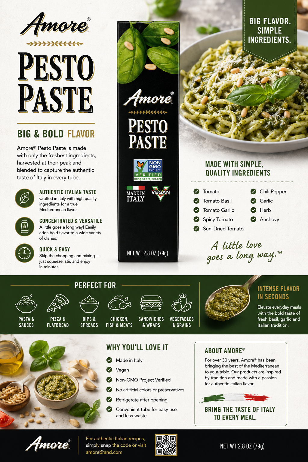 Amore Pesto Paste – 2.8 oz