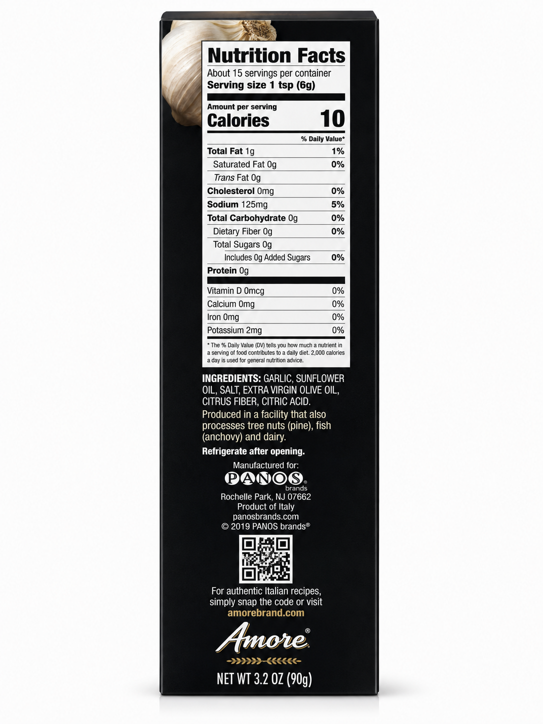 Amore Garlic Paste – Imported from Italy, 3.2 oz (90g)