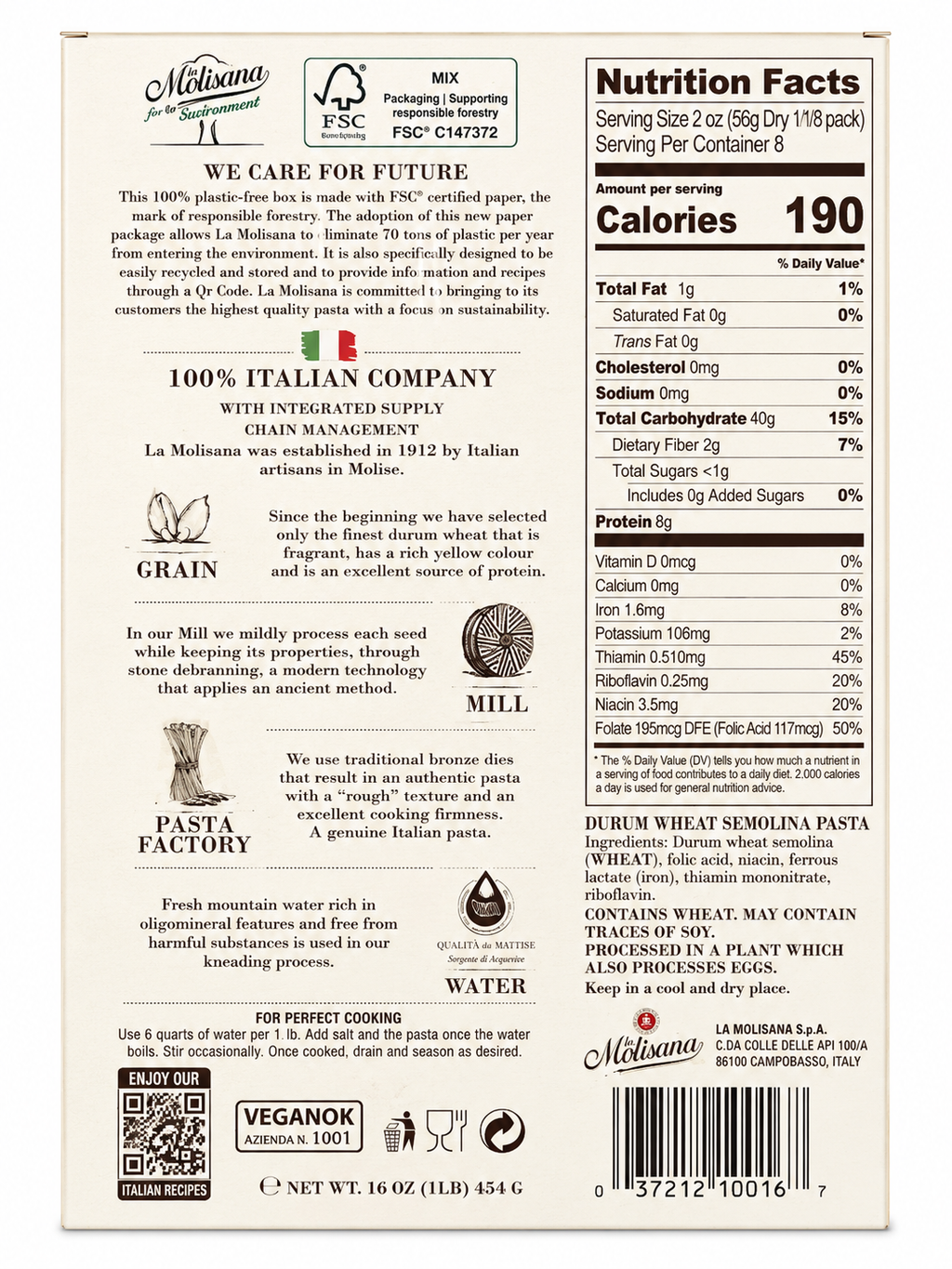 La Molisana Penne Ziti Rigate No. 20 – Bronze Die Italian Pasta, 16 oz
