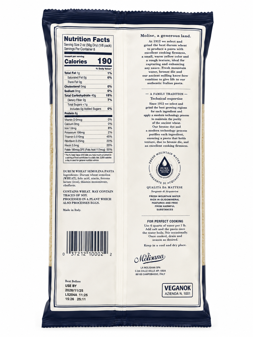 La Molisana Acini di Pepe No. 64 – Bronze Die Italian Pasta, 16 oz