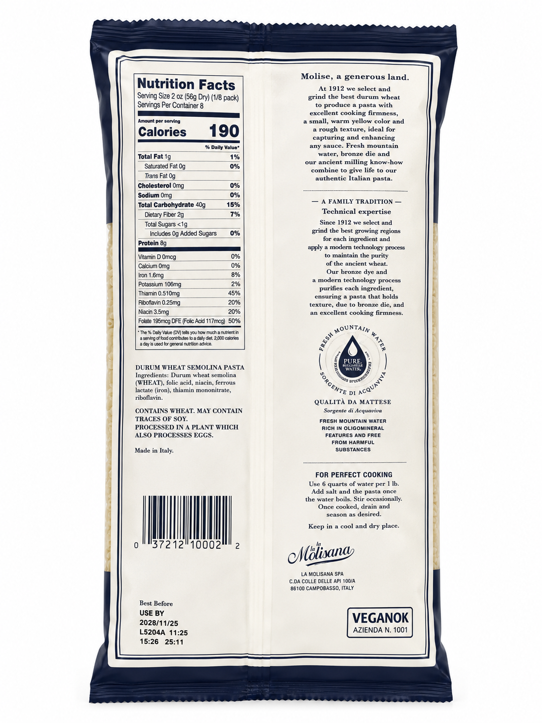 La Molisana Acini di Pepe No. 64 – Bronze Die Italian Pasta, 16 oz