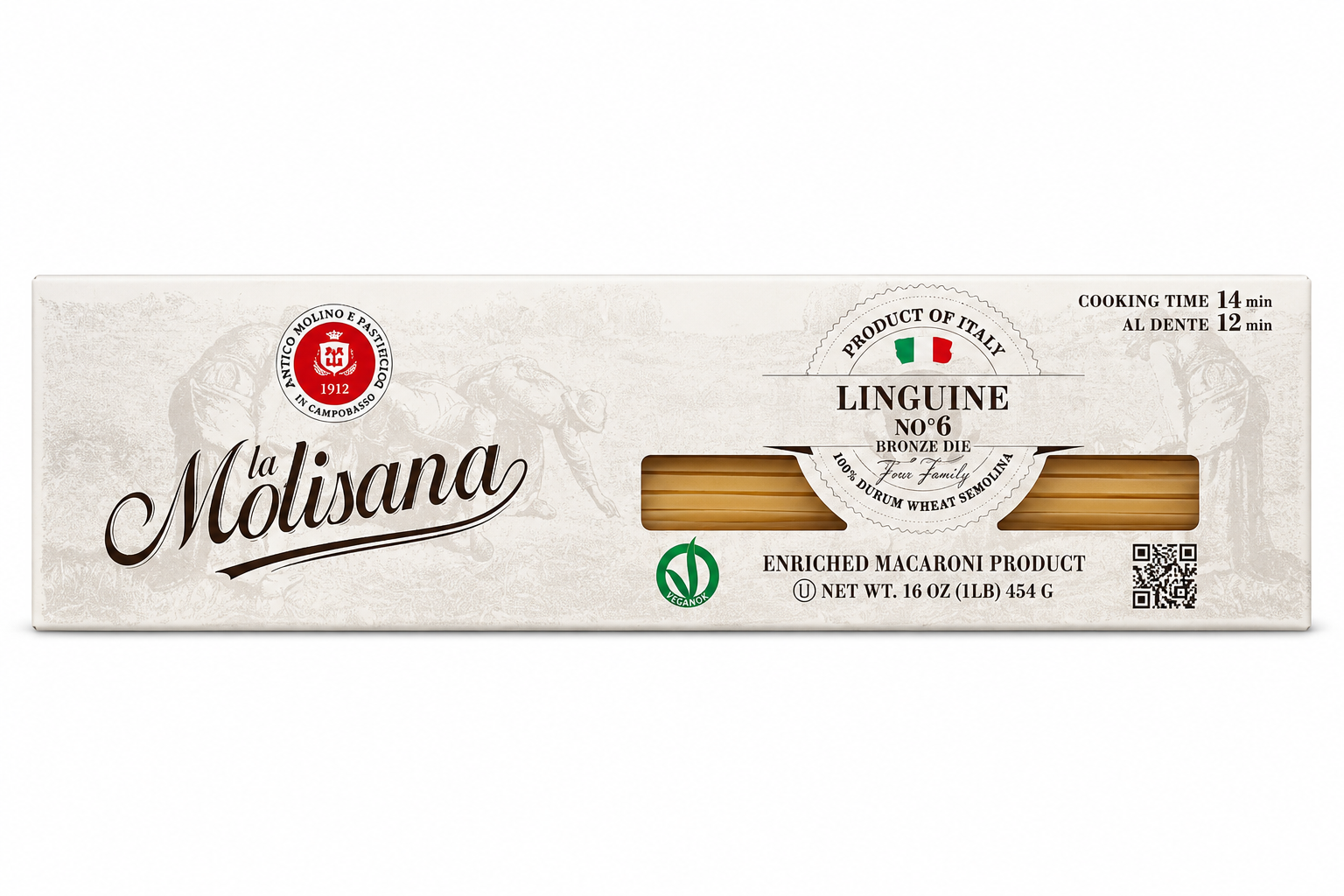 La Molisana Linguine No. 6 – Bronze Die Italian Pasta, 16 oz