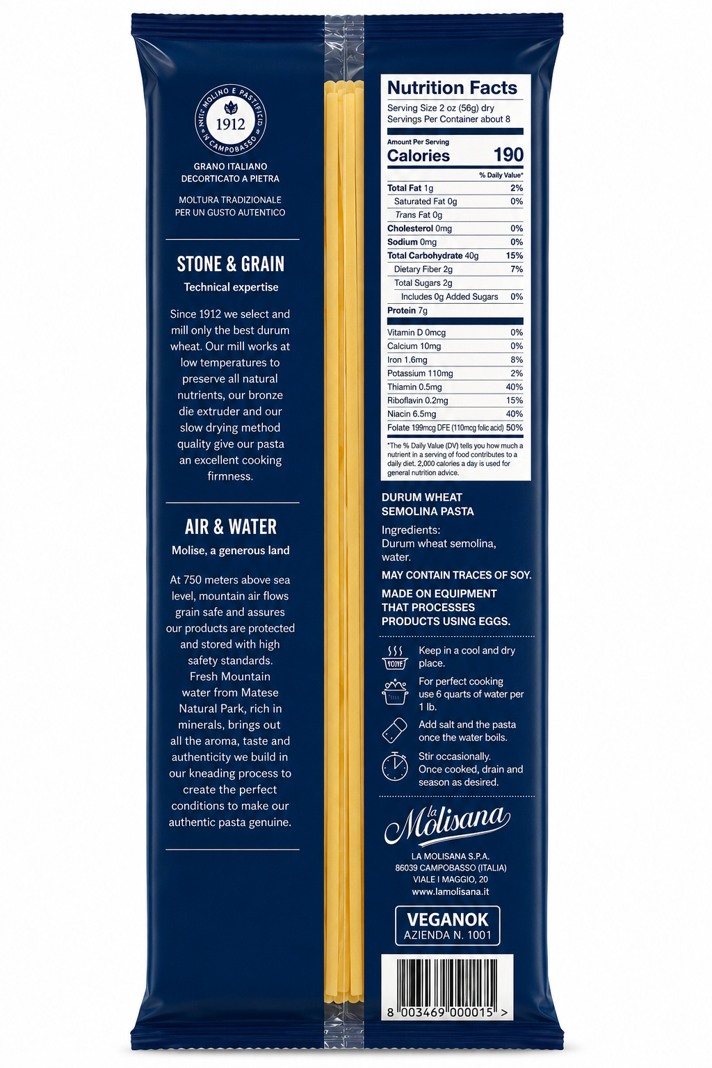 La Molisana Bucatini N°12 Bronze Die Pasta – 1 lb