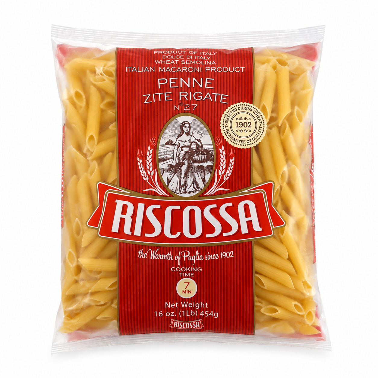 Riscossa Penne Zite Rigate N°27 – Italian Pasta, 1 lb