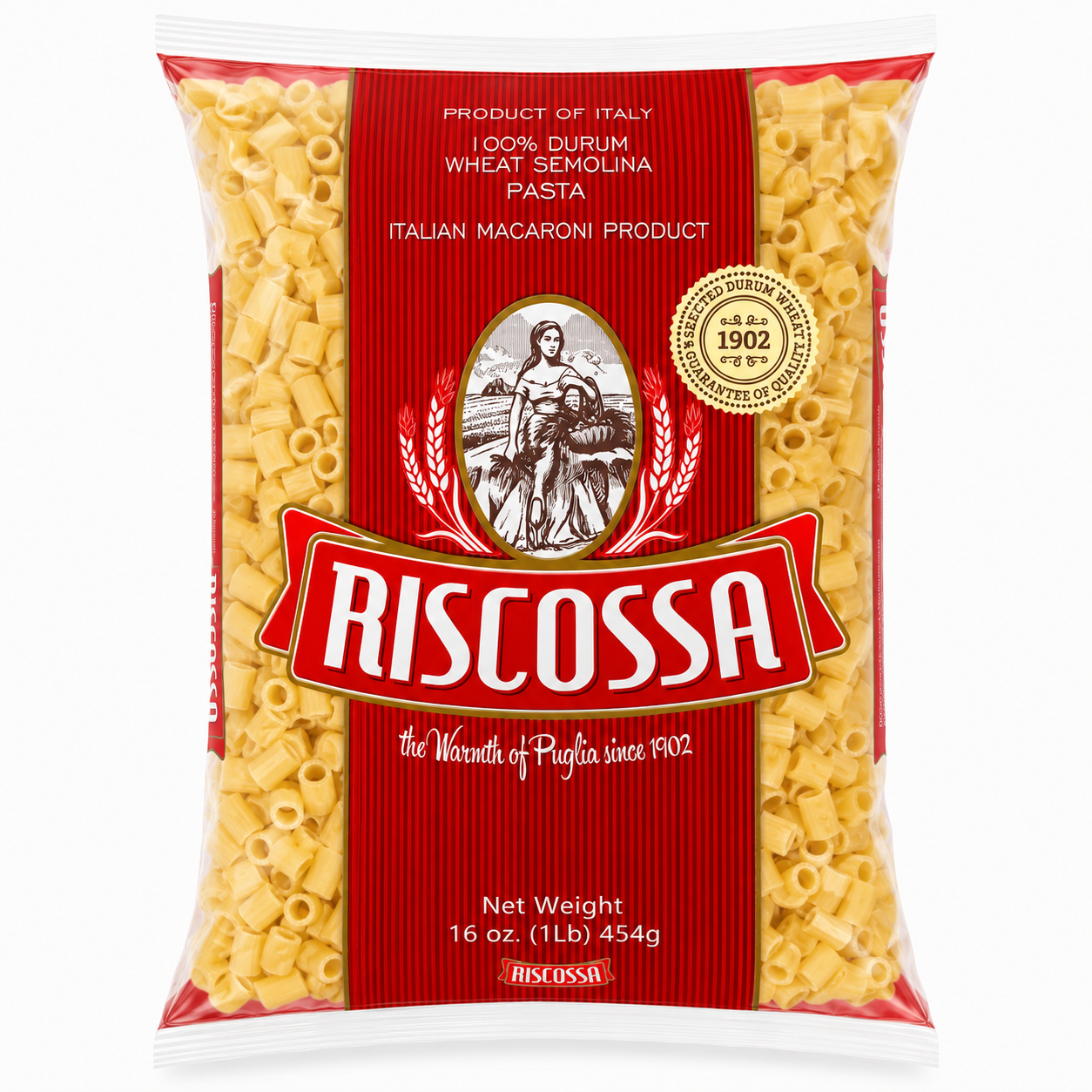 Riscossa Ditali Lisci N°60 – Italian Pasta, 1 lb