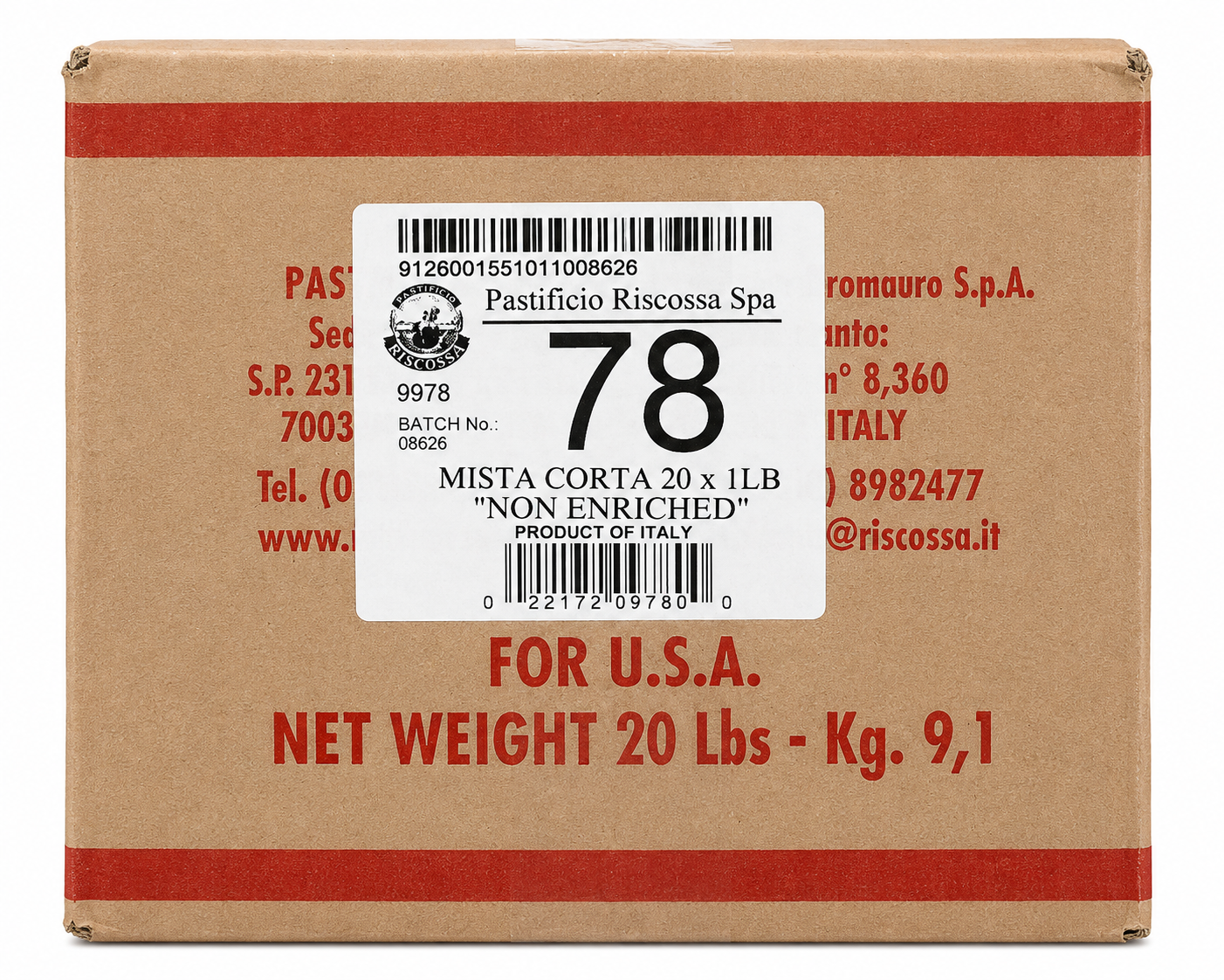 Riscossa Pasta Mista – 20 x 1 lb Case