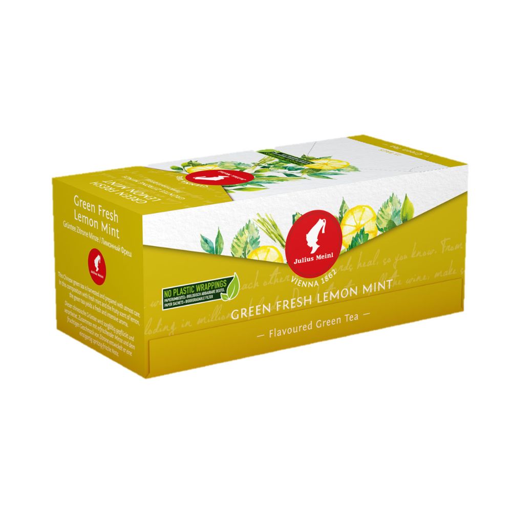 Julius Meinl Fresh Lemon Mint Green Tea Bags 25ct
